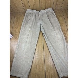 Woolrich Corduroy Pants‎ Mens 36x30 Khaki Pleated Leg Suit Pants Cotton Straight